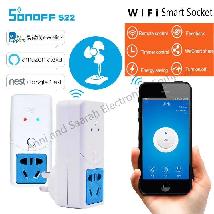 Itead Sonoff S22 wifi умная розетка умный дом US/UK/EU/AU беспроводная wifi розетка для Sonoff датчик температуры и влажности