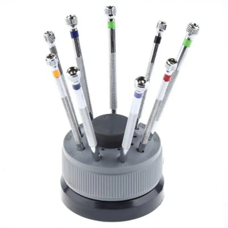 

Watch Screwdriver Metal Cutter Head Watchmaker Repair Tool Set Multi-function Screwdriver Set With Rotating Stand