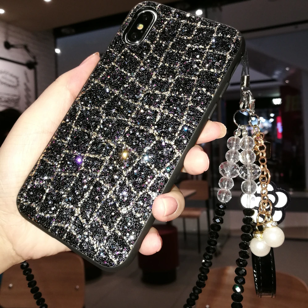 

For Samsung galaxy G530 j2 j3 j5 j7 a3 a5 a7 2016 2017 Luxury rose flower diamond lanyard glitter phone case cover