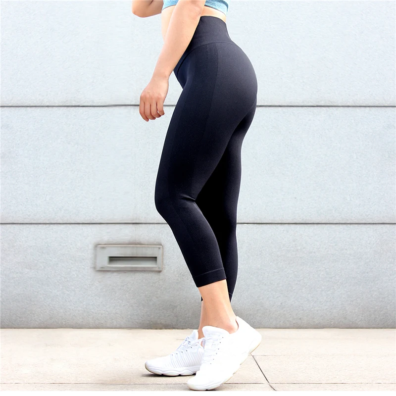 Женские Бесшовные Леггинсы с высокой талией для фитнеса, штаны для занятий йогой, спортивная одежда для бега, женские спортивные Леггинсы для тренировок, леггинсы размера плюс