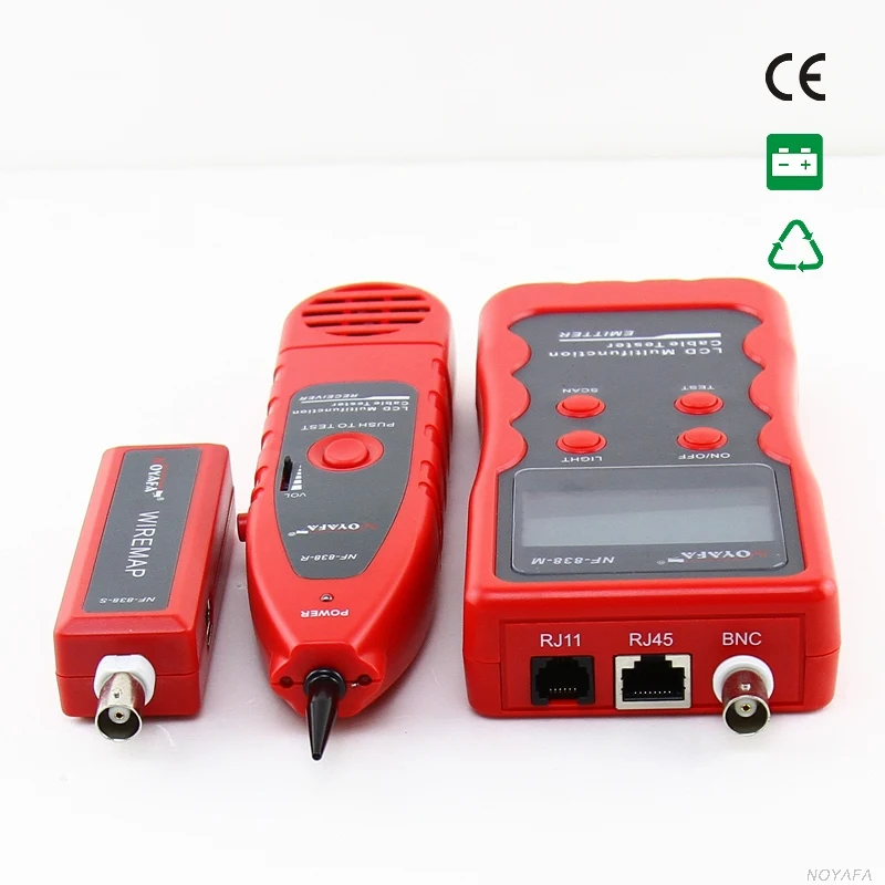  NF-838 color rojo RJ45 BNC USB 1394 RJ11 rastreador de cables de teléfono buscador de línea de cort