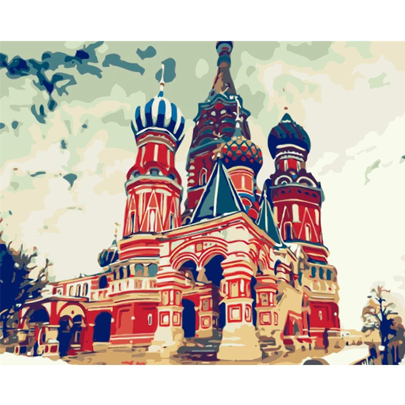 Blood Church Hand Made Paint High Quality Canvas Beautiful Painting By Numbers Surprise Gift Great Accomplishment | Дом и сад