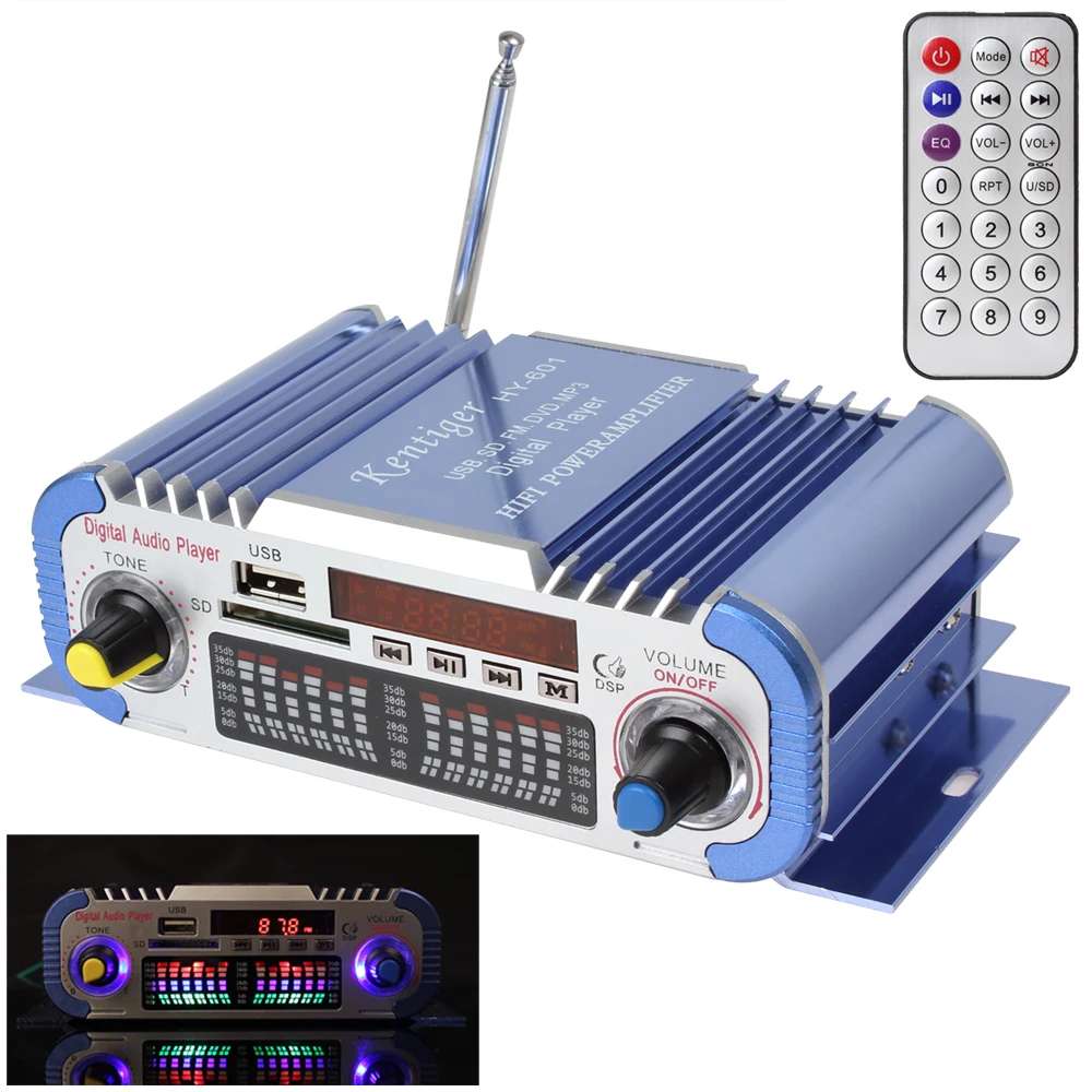 Buy HY601 Blue 2 Channels Hifi Mini Digital Car Audio Stereo Power Amplifier