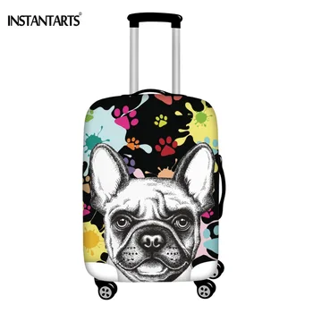 

INSTANTARTS Artsy French Bull Terrier Printing Trolley Suitcase Cover Elasticity Waterproof Women Travel Suitcase Protect Covers