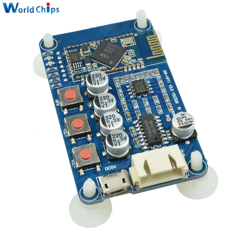 

Automatic Connection! CSR8635 PAM8403 Stereo Amplifier Module Bluetooth 4.0 HF11 Digital Audio Receiver Board 5V Mini USB