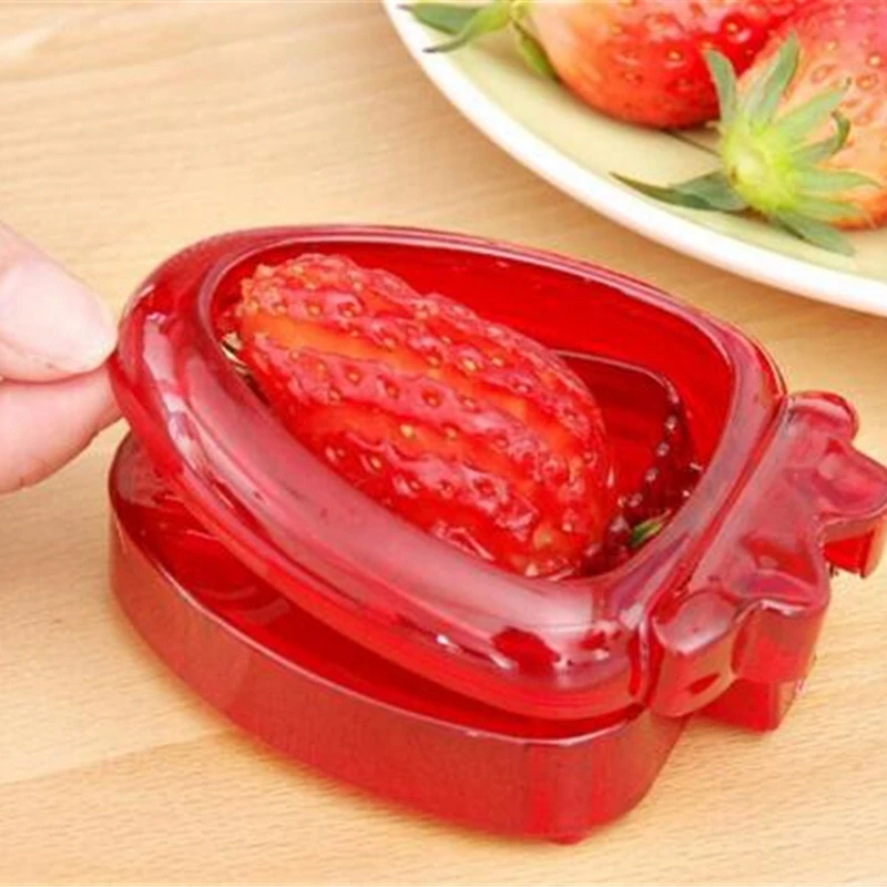 Fruit Slicer 2pc/Set Kitchen Strawberry Slicer Cutter Corer Huller Leaf Stem Remover