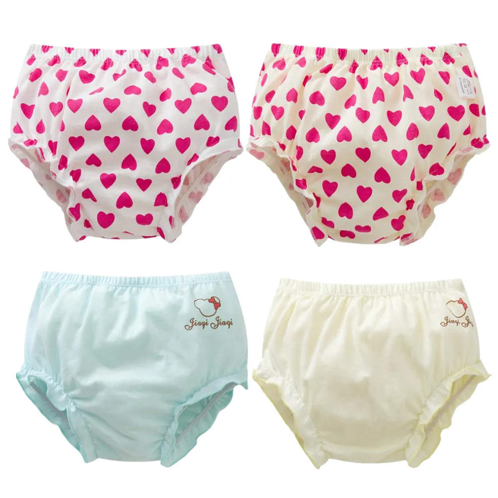 Baby Cotton Combed Cotton Panties Waist Comfortable Cartoon Triangle Underwear Cat Girls Heart