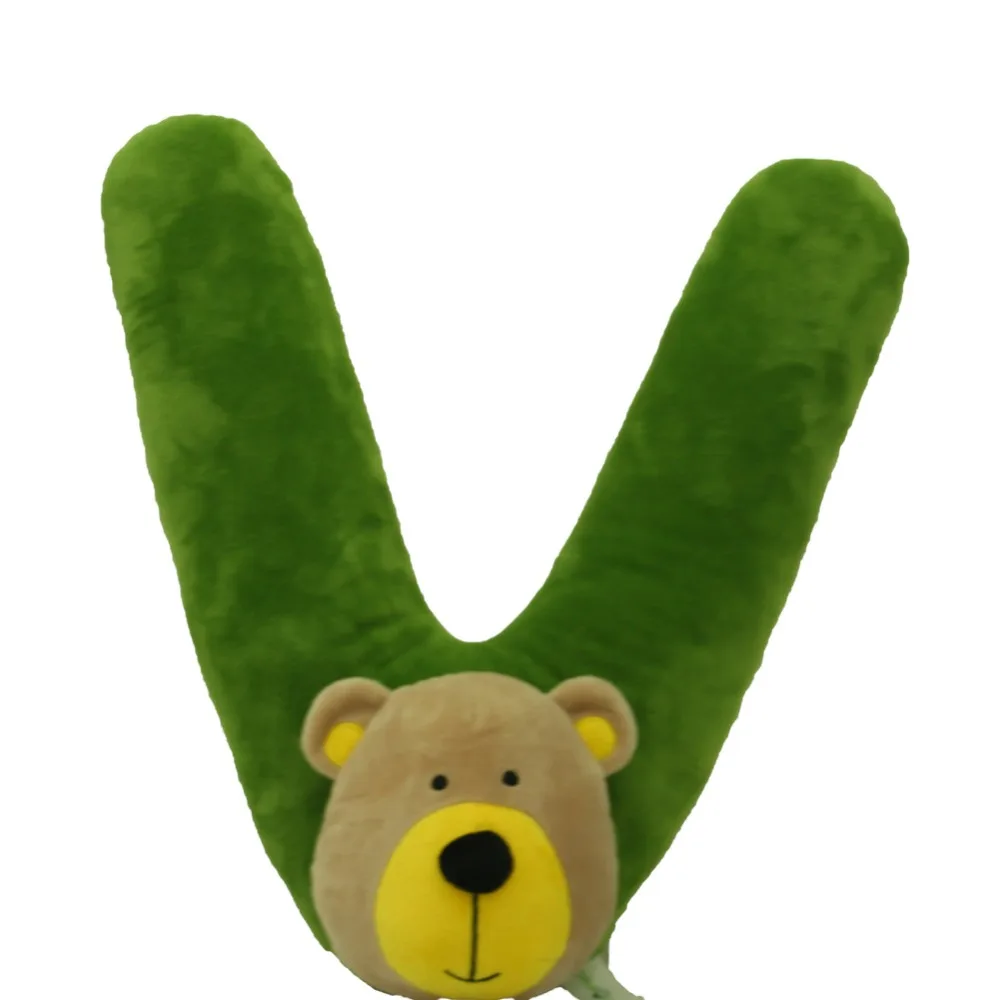 Large Lovely Letter V Bear Stuffed Plush Family Playing Party Gift Kids 