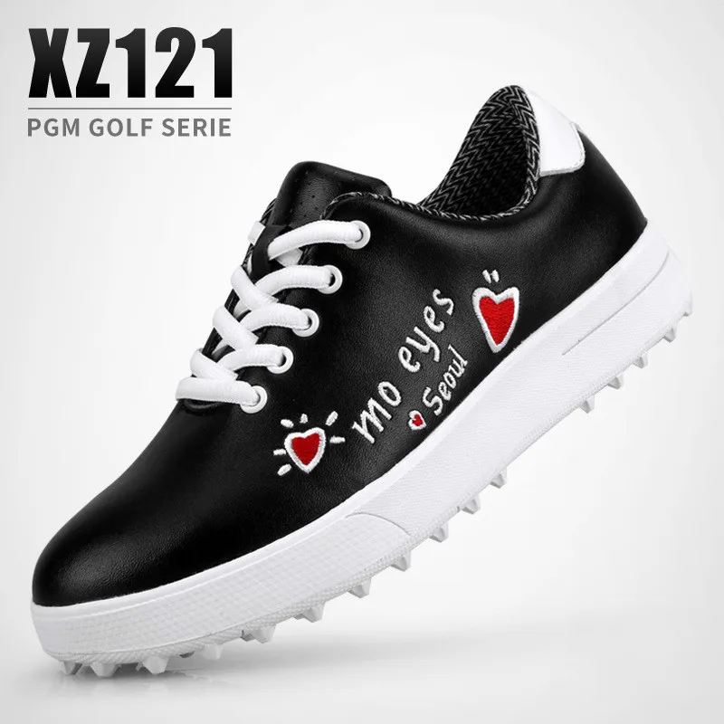 PGM обувь для гольфа детская спортивная обувь для девочек водонепроницаемая обувь граффити обувь для девочек XZ121 - Цвет: black