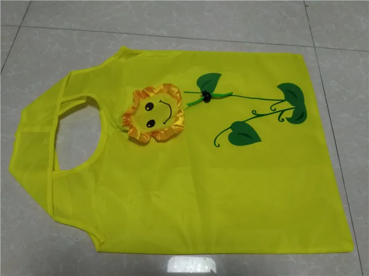 38*58 см эко сумка для хранения полиэфирные Складные хозяйственные сумки Мультяшные большие восстанавливаемые для похода в магазин, сумка для продуктов для супермаркета 5 цветов - Цвет: yellow flower