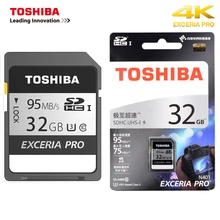 Toshiba SDXC sd карты 128 ГБ, 64 ГБ, Exceria Pro N401 объемом до 32 GB карты памяти SDHC до 95 МБ/с. скорость чтения карты памяти для цифровых фотоаппаратов с защитой от краж, флеш-карта