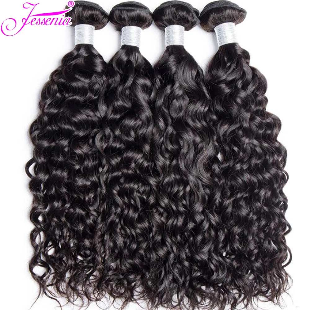Water Wave Bundles with Lace Closure Malaysian Hair Bundles with Closure Remy Human Hair Bundles with Closure 4 pcs 100g/Bundle Water Wave Bundles with Lace Closure Malaysian Hair Bundles with Closure Remy Human Hair Bundles with Closure 4 pcs 100g/Bundle