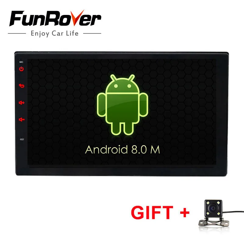 

Funrover Universal 2 din Android 8.0 Car DVD player GPS navigation multimedia Wifi BT 7" car stereo radio tape recorder navi RDS