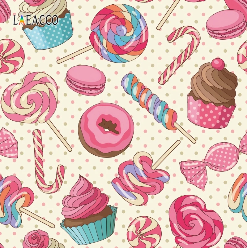 

Laeacco Ice Cream Candy Bar Food Birthday Surprises For Children Communion Party Self Backdrops Photography Background For Photo