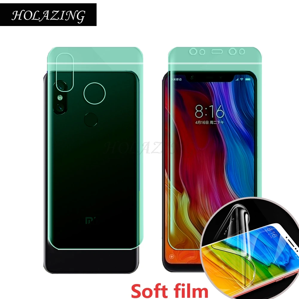 

HOLAZING New No Required Water Hydrogel Film 4D Full Coverage Screen Protector for Xiaomi Mi 8 6.21" Mi8 AUTO Fixed Skin Layer