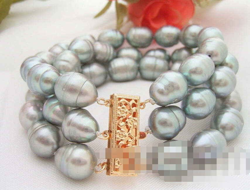 

FREE SHIPPING>>>@@ 0588 Grey Rice Pearl Bracelet