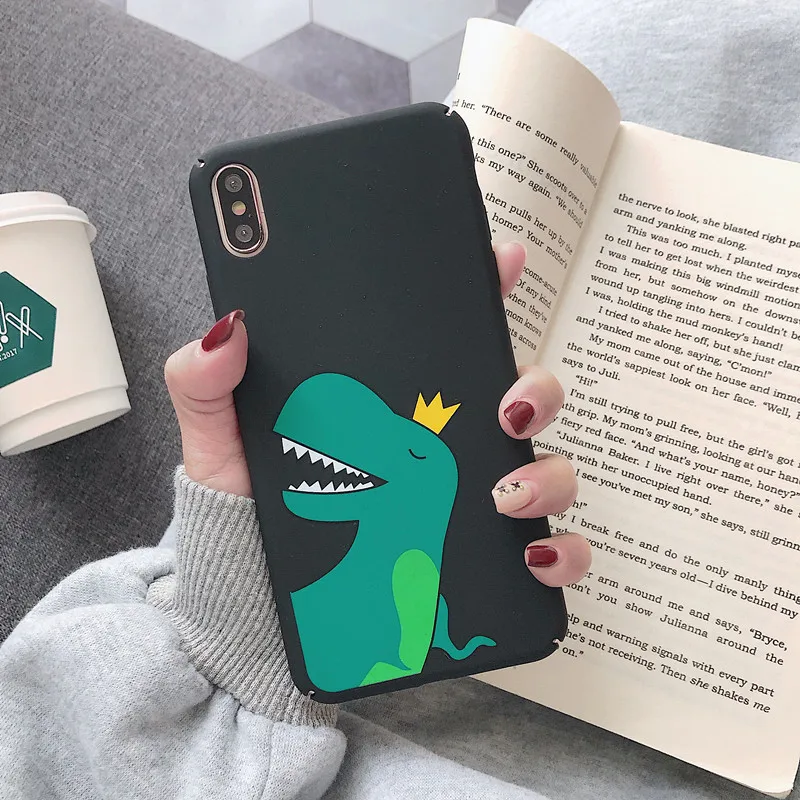 

Cute Cartoon Animal Dinosaur Korean Phone Case For iPhone 7 7 Puls 6 6S 7 8 Puls X Xs XR Xs Max Cases Hard Matte Cover Coque