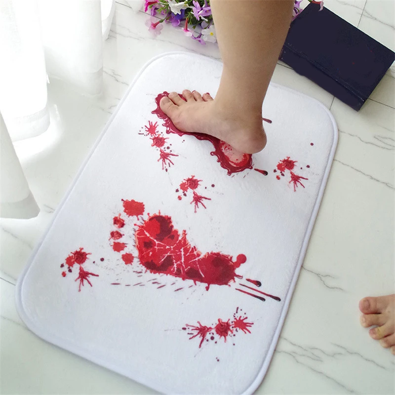 1pc Creative Blood Bath Mat Bathroom Water Slippery Toilet Carpet