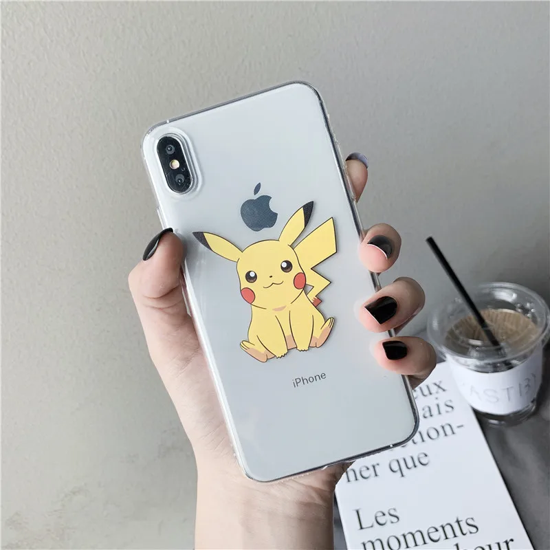 

Cartoon cute Transparent Phone Case For iPhone XS Max XR X Case for iPhone 7 6 S 8 Plus Cover fashion Shockproof tpu soft cases