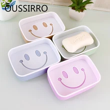 Мультяшное Улыбающееся Мыло для лица, коробка для ванной комнаты, Европейский современный пластиковый держатель для мыла для воды, пластиковая крышка, аксессуары для ванной комнаты