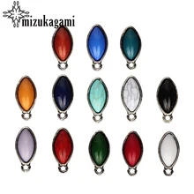 10pcs/lot Alloy Stud Earrings Olive Shape Earring Base Earring Connector For DIY Jewelry Making Finding Accessories