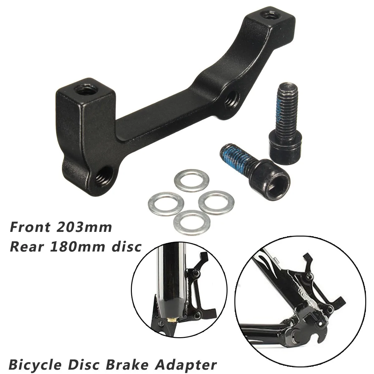 

MTB Bike Bicycle Disc Brake Caliper Mount Adapter IS/POST Front 203mm Rear 180mm