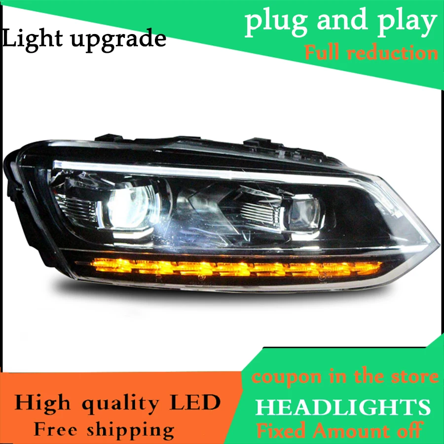 Автомобильный Стайлинг головная лампа для VW Polo фара Volkswagen 2013 2014 2015 2016 2017 LED