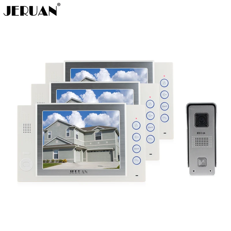 

JERUAN 8 Inch Door Phone System Doorbell Doorphone Hans-free Speaker Video Recording Photo Taking Intercom