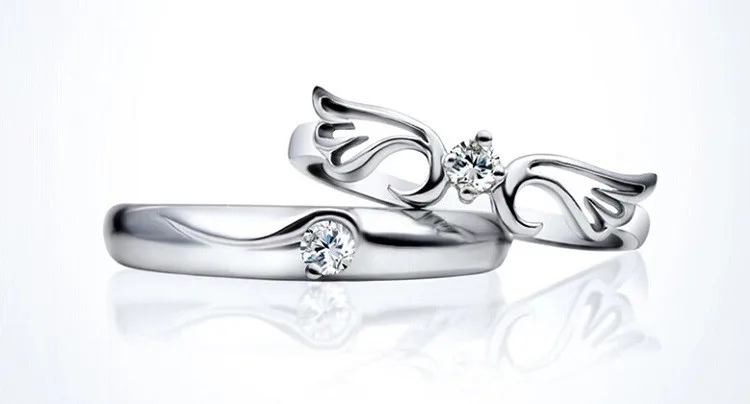 Uloveido Wedding Rings Pair Silver Color Engagement Couple Rings for Lovers Women and Men Jewelry Love Ring Dropshipping J001