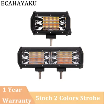 

ECAHAYAKU 1 pcs Amber/White 144w 72w 4inch 6.5inch led work light bar for truck SUV ATV 4x4 4WD motorcycle car styling fog light