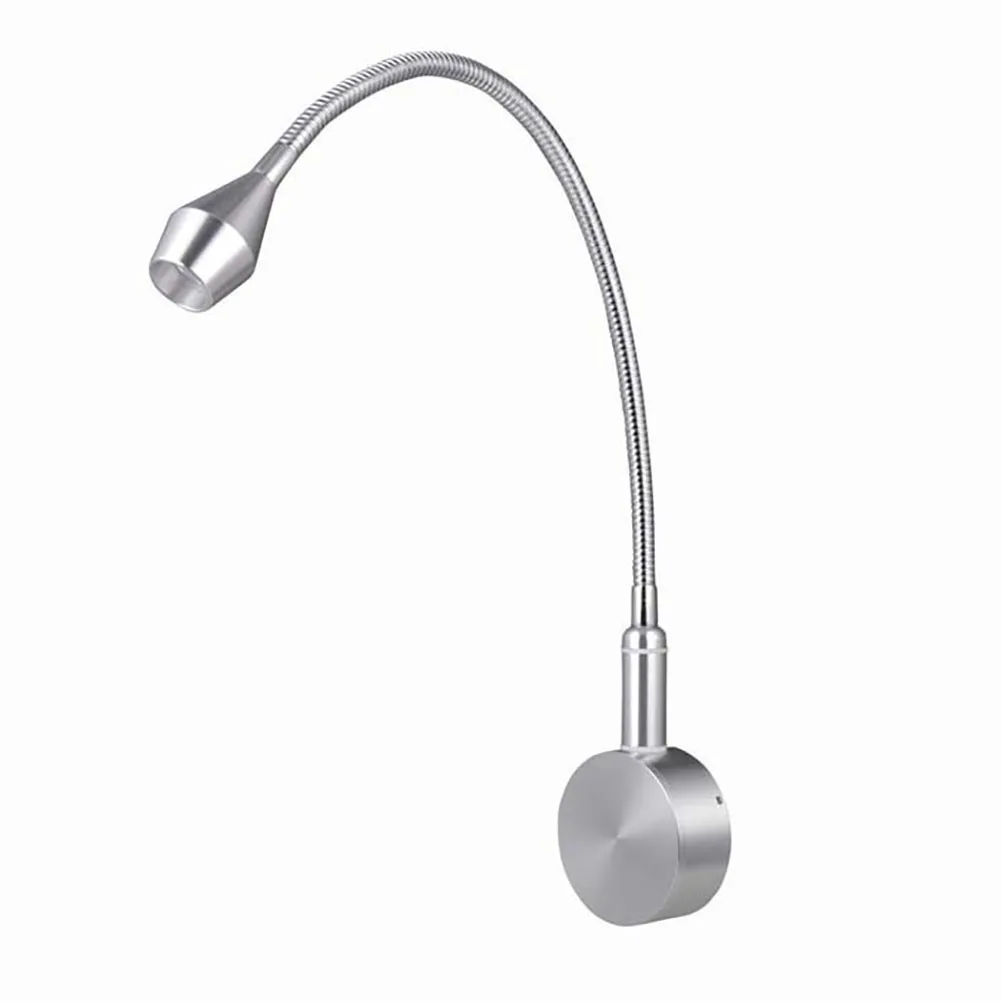 

Indoor Touching Aluminum Lamp Bedside Round Base Hotel Home Wall Mounted LED Bulb Bedroom Flexible Pipe Reading Spotlight
