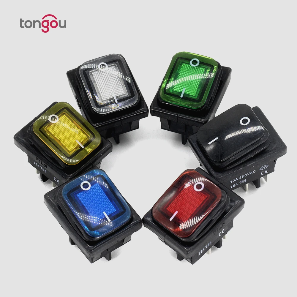 6pcs Moonlight Rocker Switch High-Current 30A 250VAC Illuminated Red ON-Off DPST 4Pins Rectangular 31x25mm 6pcs Moonlight Rocker Switch High-Current 30A 250VAC Illuminated Red ON-Off DPST 4Pins Rectangular 31x25mm
