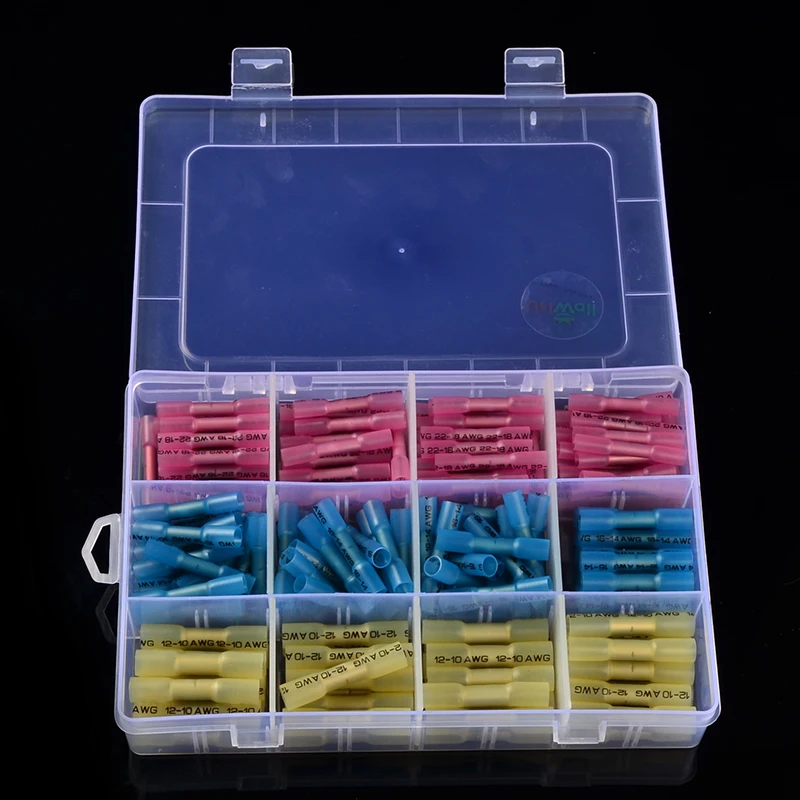 

200PCS Female&Male Heat Shrink Terminal Butt Crimp Cable Wire Connectors Insulated waterproof Shrinkable Terminals 0.5-6.0mm2
