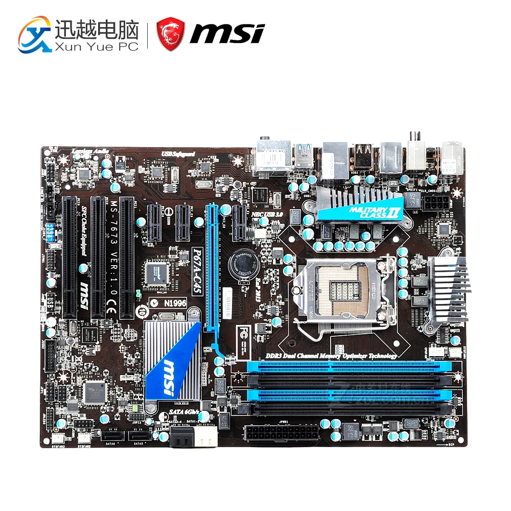 

MSI P67A-C45 Desktop Motherboard P67 Socket LGA 1155 i3 i5 i7 DDR3 32G SATA3 USB3.0 ATX