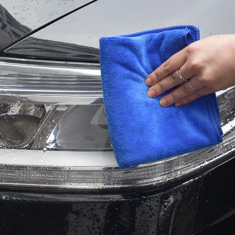 5pcs 30X70cm super absorbent car cleaning towel Soft Blue Microfiber ...