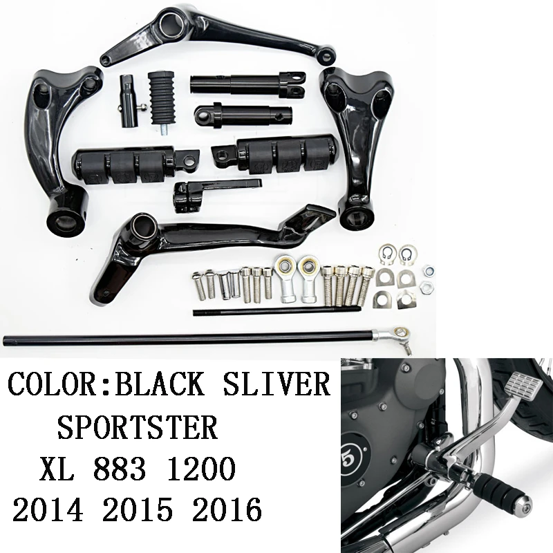 Chrome Forward Control Complete Peg Lever Linkage for Harley Sportster