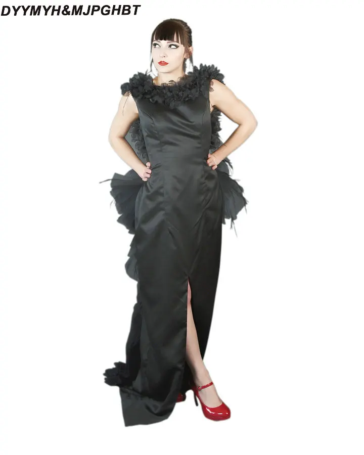 evening gowns with ostrich feathers