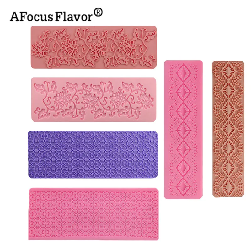 

1 Pc New Lace Pattern Silicone Mold Sugar Jelly Ice Cake Decoration Modeling Tool Kitchen Baking Lace Silicone Mats Cake Stands
