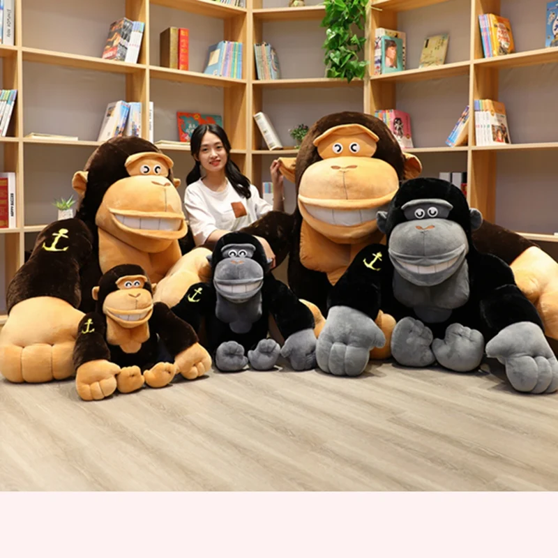 Lovely 1pc 45/55cm large cartoon monkey vajra orangutan plush toy gorilla diamond plush doll filled pillow children's toy toys