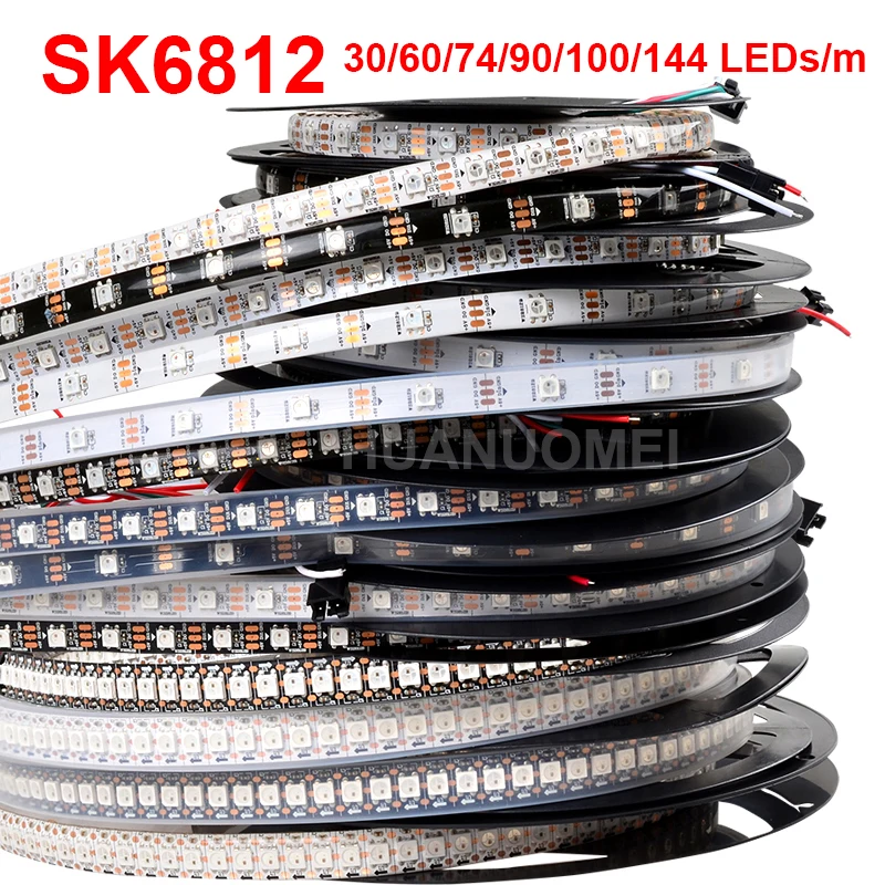 1 м/2 м/4 м/5 м SK6812 30/60/74/96/100/144 пикселей/светодиодная s/m умная RGB Светодиодная лента 5 В