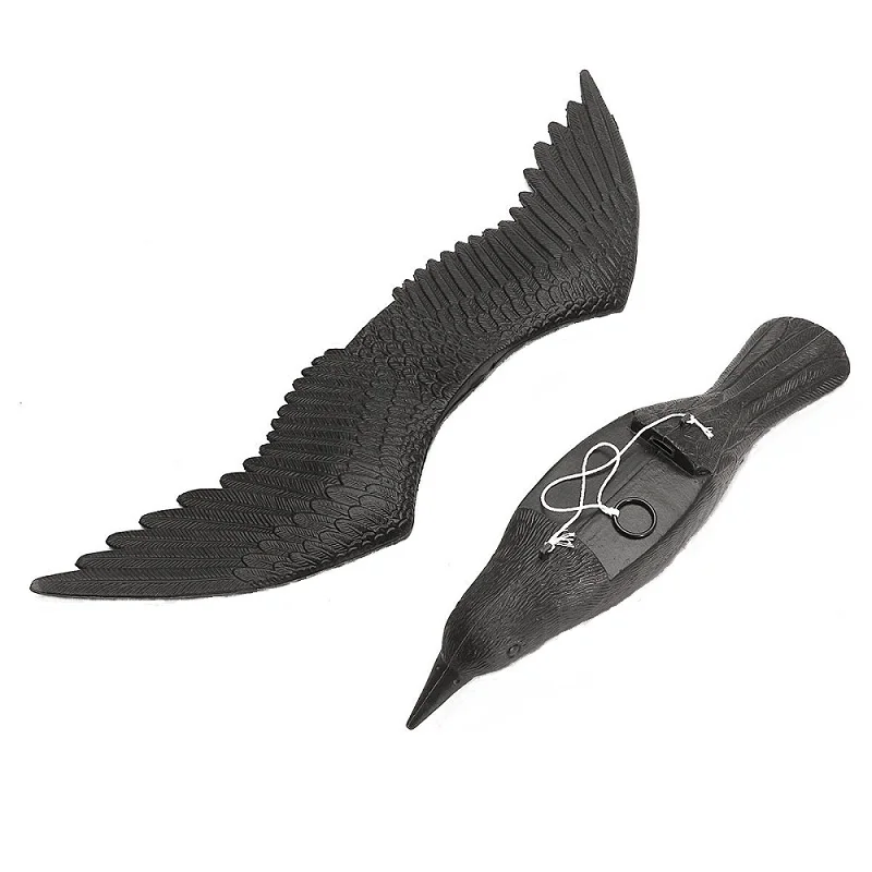 Realistic Crow Decoy With Sprouting Wings Scarecrow Garden Hunting Scarer | Дом и сад