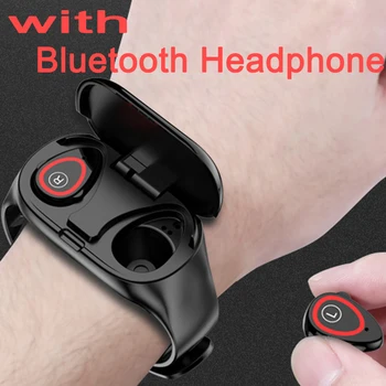 

Newest Smart Bracelet With Bluetooth Earphone Heart Rate Monitor Smart Wristband Long Time Standby Steps Sports Smart Watch Men