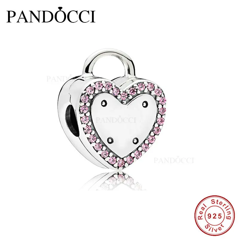 

Fits PANDORA Bracelet Charms Beads for Jewelry Making Lock Your Promise Clip Beads 925 Sterling Silver Charm Valentines Day Gif