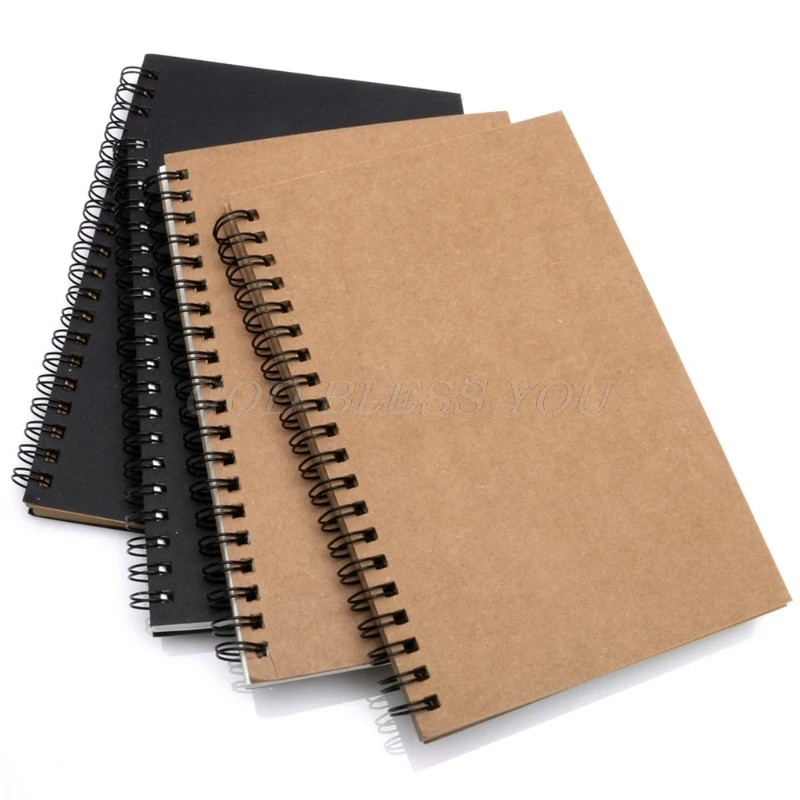 

Kraft note pad notebook Retro Spiral Coil Notebook Sketchbook Diary Journal Student Note Pad Book Memo