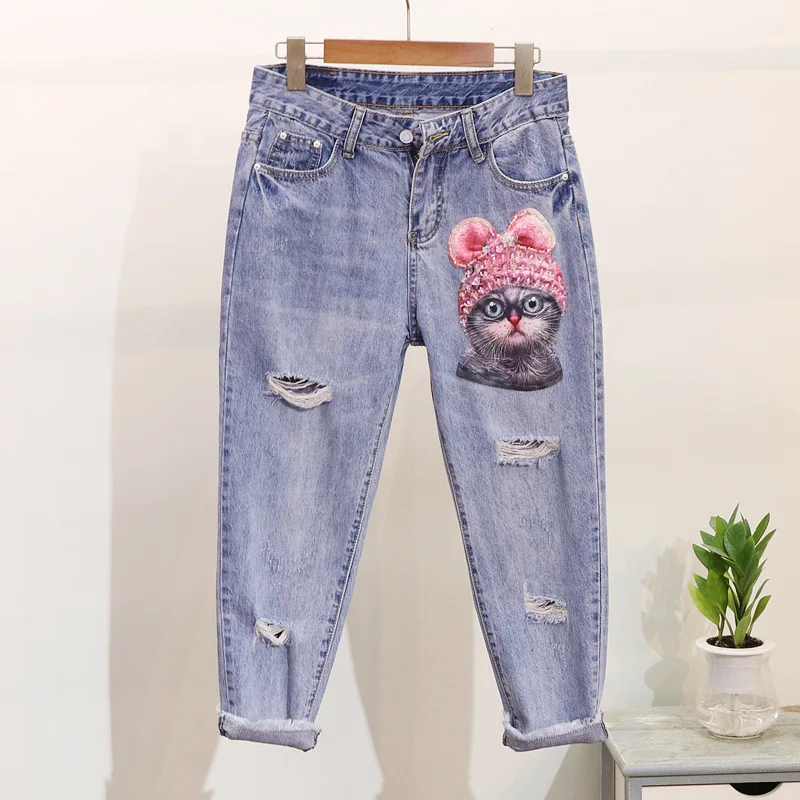ALPHALMODA весна 2019 Милая футболка с коротким рукавом расшитая бисером и блестками