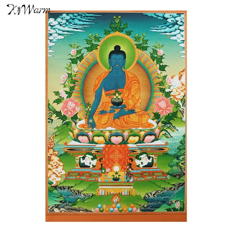 3" тибетская шелковая ткань с вышивкой сиденья Сакьямуни Шакьямуни Амитабха Будда танка Thangka декоративная роспись стен