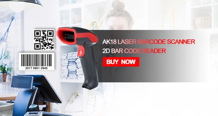 Scanner de Código de Barras Leitor de Código de Barras Reader para Pos Transporte da Gota Usb com Fio Laser Portátil Automático Handheld qr Code 2d Ak18 2 com fio leitor de código de barras