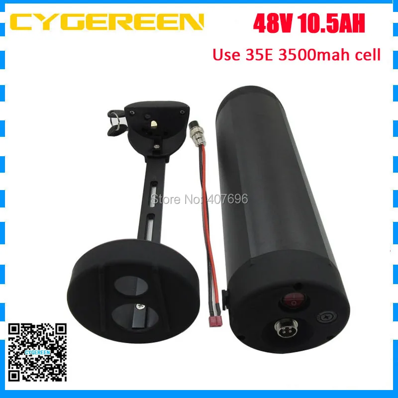 

48V Water Bottle battery 48V 10.5AH lithium ion Electric Bike battery use 35E 3500mah cell 15A BMS 2A Charger