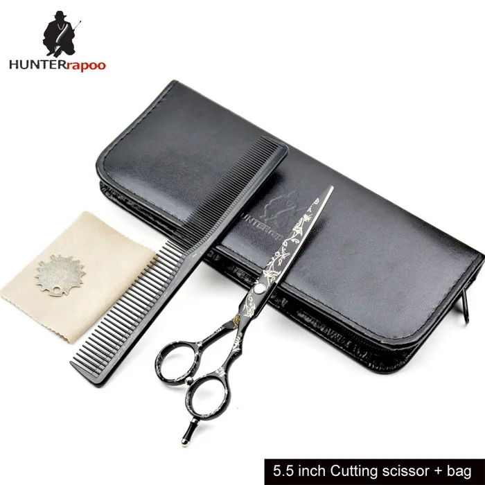 5.5 in cut with bag 20% скидка HUNTERrapoo HT9140 из нержавеющей стали Кобальт красоты ножницы для волос набор " Парикмахерские ножницы для парикмахерских салонов - Цвет: 5.5 in cut with bag
