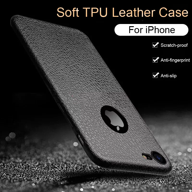 

MPLSBO Scratch-proof Matte TPU Phone Case For iPhone 5 5S 5E 6 6S 7 8 X Soft Leather Pattern Cases Cover For iPhone 8 Plus Coque